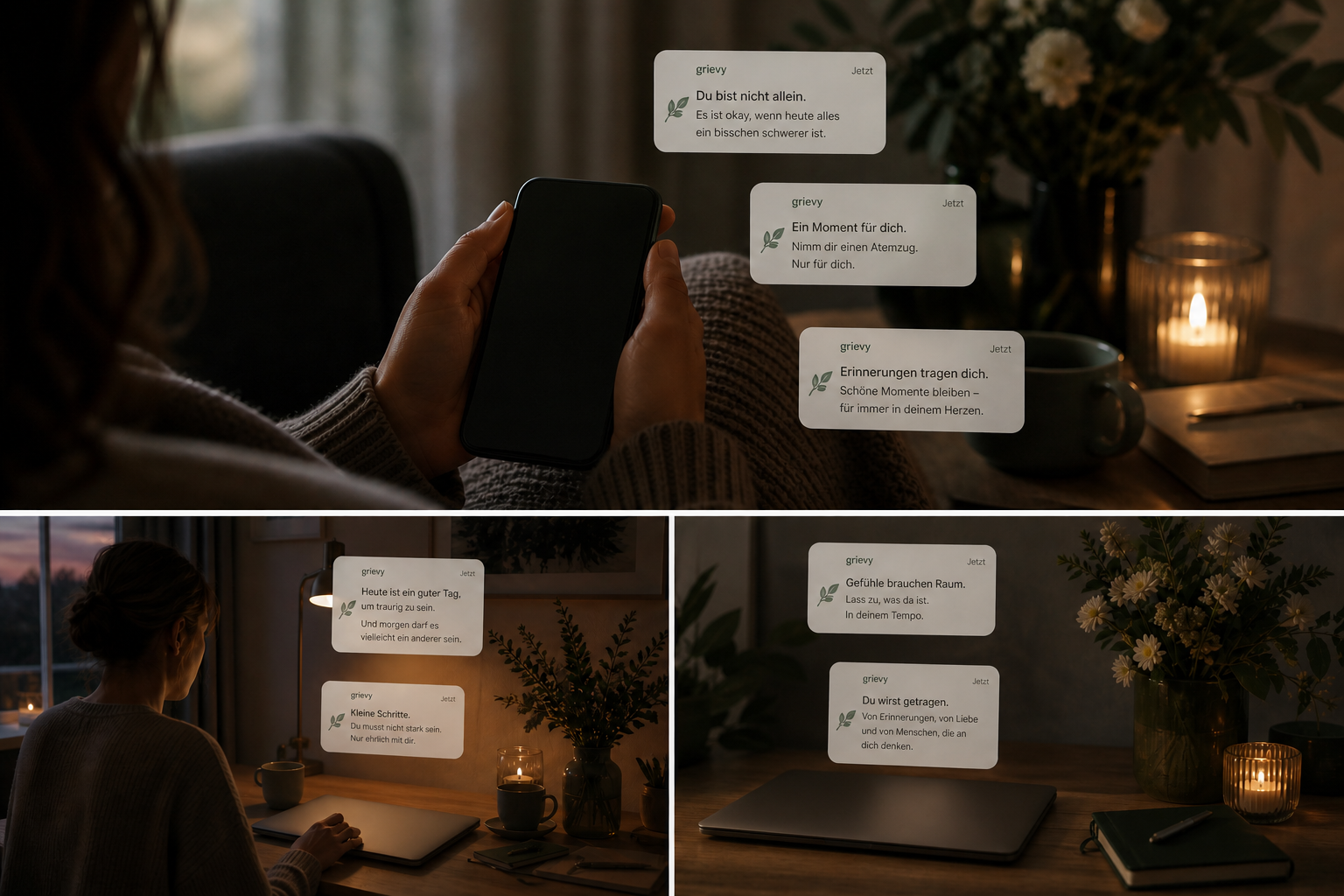 Trauerbegleitung mit grievy – sanfte Impulse auf dem Smartphone